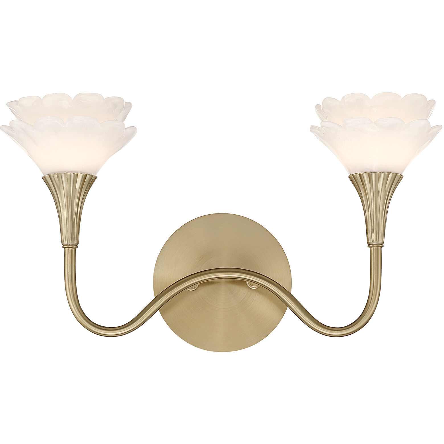 Florena 2 Light 16 inch Noble Brass Bathroom Vanity Light Wall Light