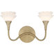 Florena 2 Light 16 inch Noble Brass Bathroom Vanity Light Wall Light