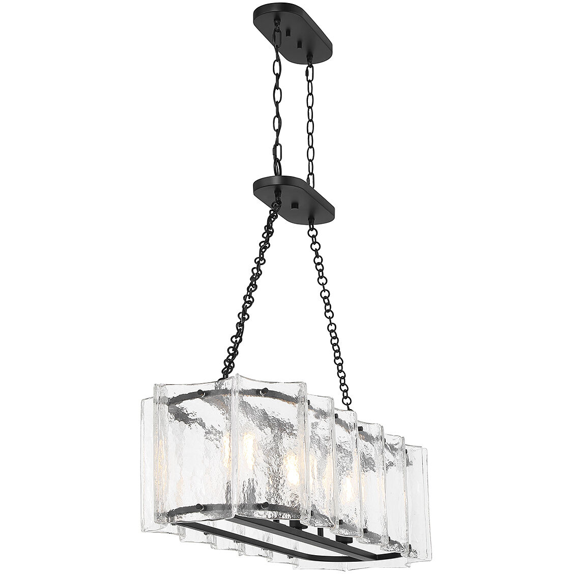 Genry 3 Light 41 inch Matte Black Linear Chandelier Ceiling Light