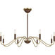Abeline 8 Light 39 inch Warm Brass Chandelier Ceiling Light