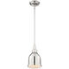 Vintage 1 Light 7 inch Polished Nickel Mini Pendant Ceiling Light