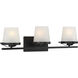 Klein 3 Light 24 inch Matte Black Bathroom Vanity Light Wall Light, Lighting One
