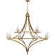 Director 12 Light 50 inch Warm Brass Chandelier Ceiling Light