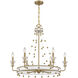 Iris 6 Light 31.5 inch White with Warm Brass Accents Chandelier Ceiling Light in White/Warm Brass
