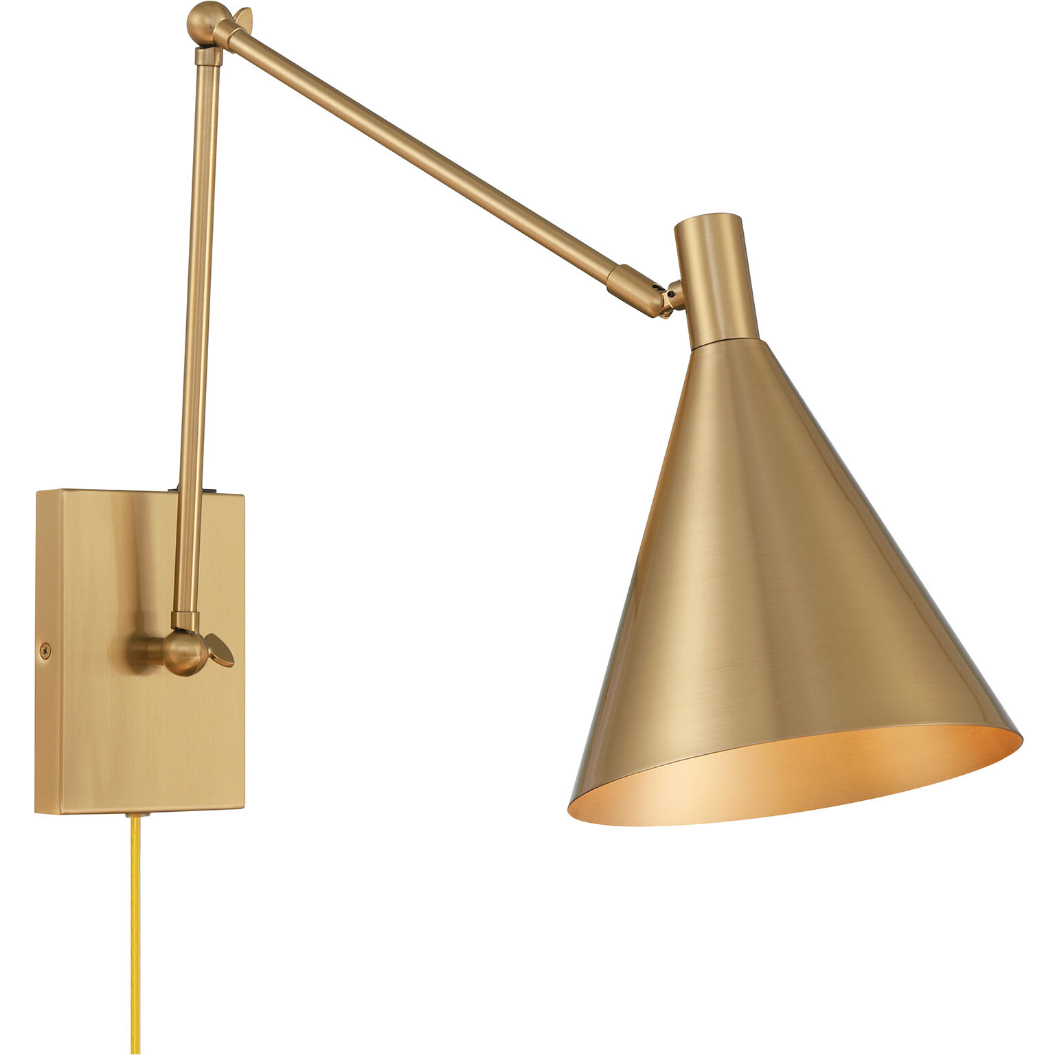 Pharos 60.00 watt Noble Brass Adjustable Wall Sconce Wall Light