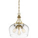 Octave 3 Light 15 inch Warm Brass Pendant Ceiling Light, Essentials