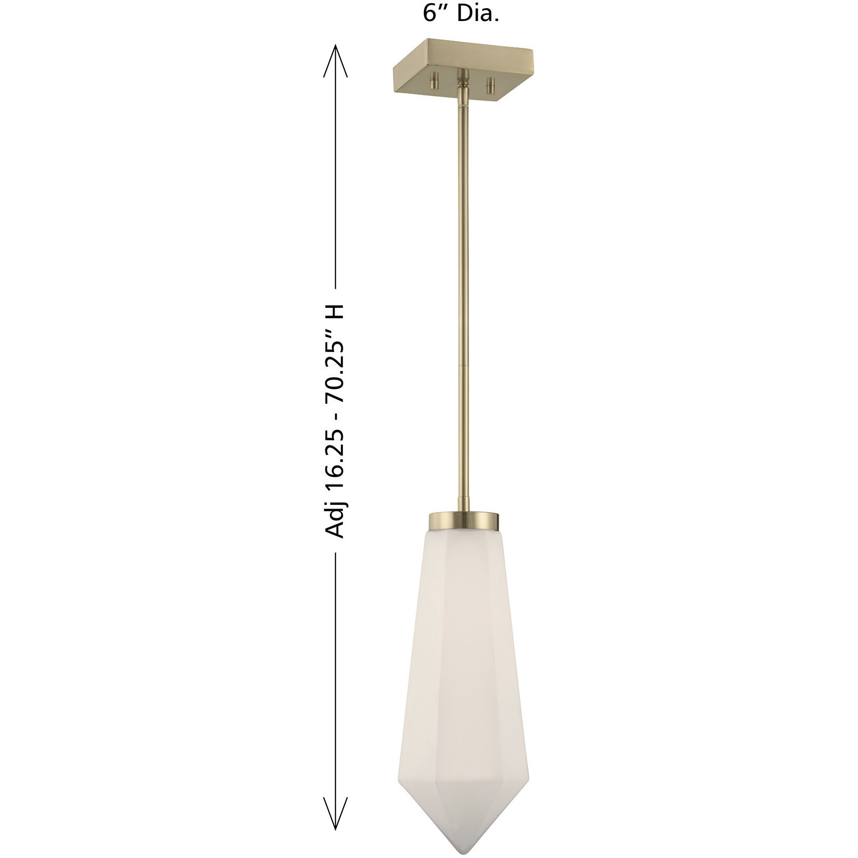 Leland LED 6 inch Noble Brass Mini-Pendant Ceiling Light