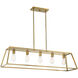 Denton 5 Light 45 inch Warm Brass Linear Chandelier Ceiling Light, Essentials