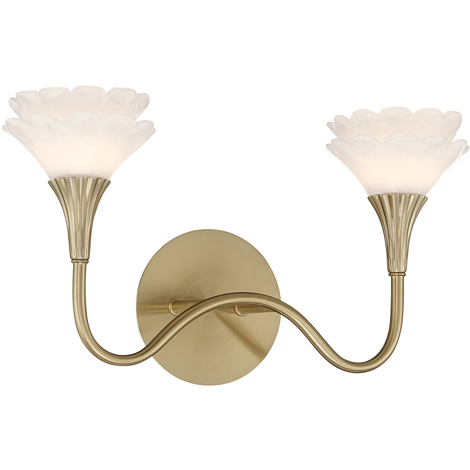 Florena 2 Light 16 inch Noble Brass Bathroom Vanity Light Wall Light