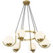 Abella 6 Light 31.5 inch Warm Brass Chandelier Ceiling Light, Lighting One