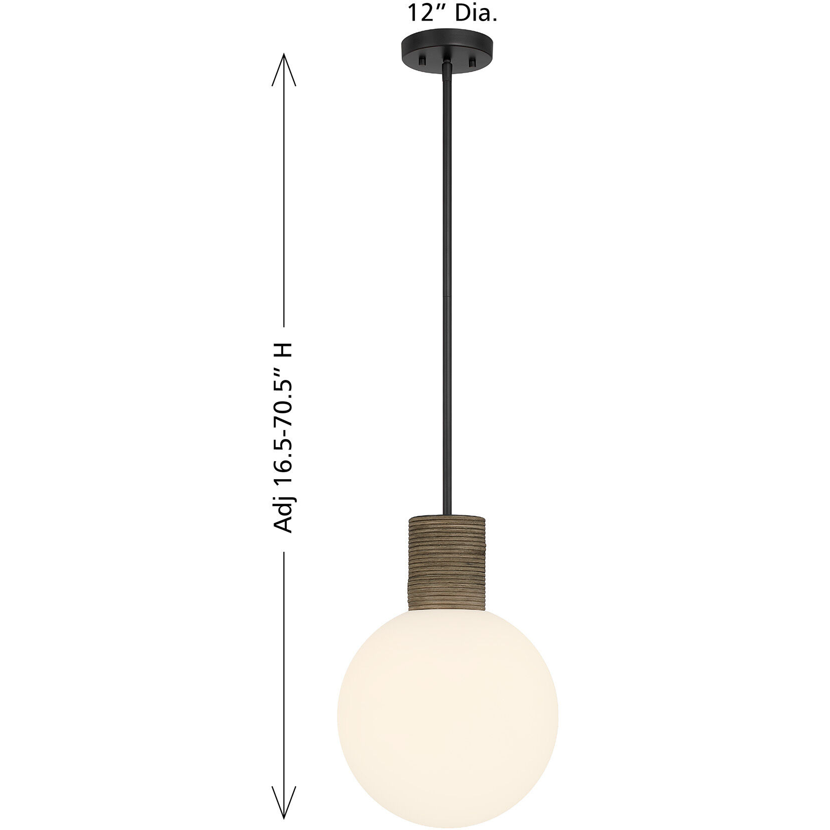 Jarrell 1 Light 12 inch Matte Black Pendant Ceiling Light