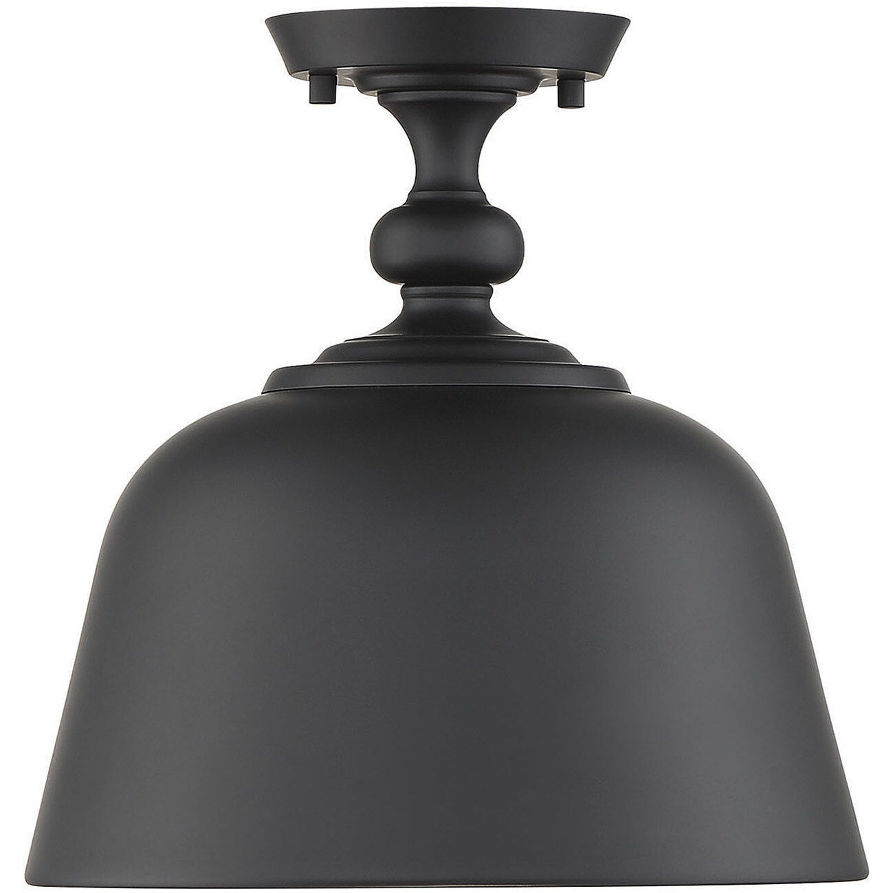 Berg 1 Light 12 inch Matte Black Semi-Flush Ceiling Light, Essentials