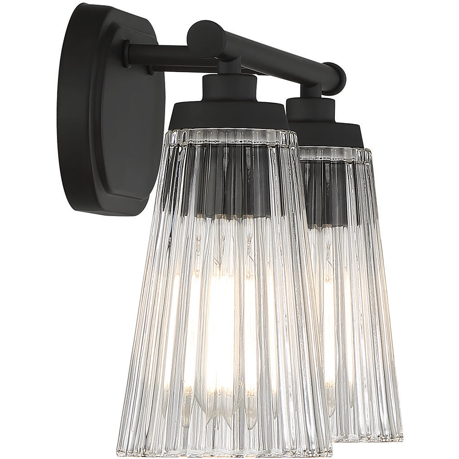 Chantilly 2 Light 14 inch Black Bathroom Vanity Light Wall Light, Essentials