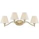 Rosa 4 Light 33.5 inch Noble Brass Bathroom Vanity Light Wall Light