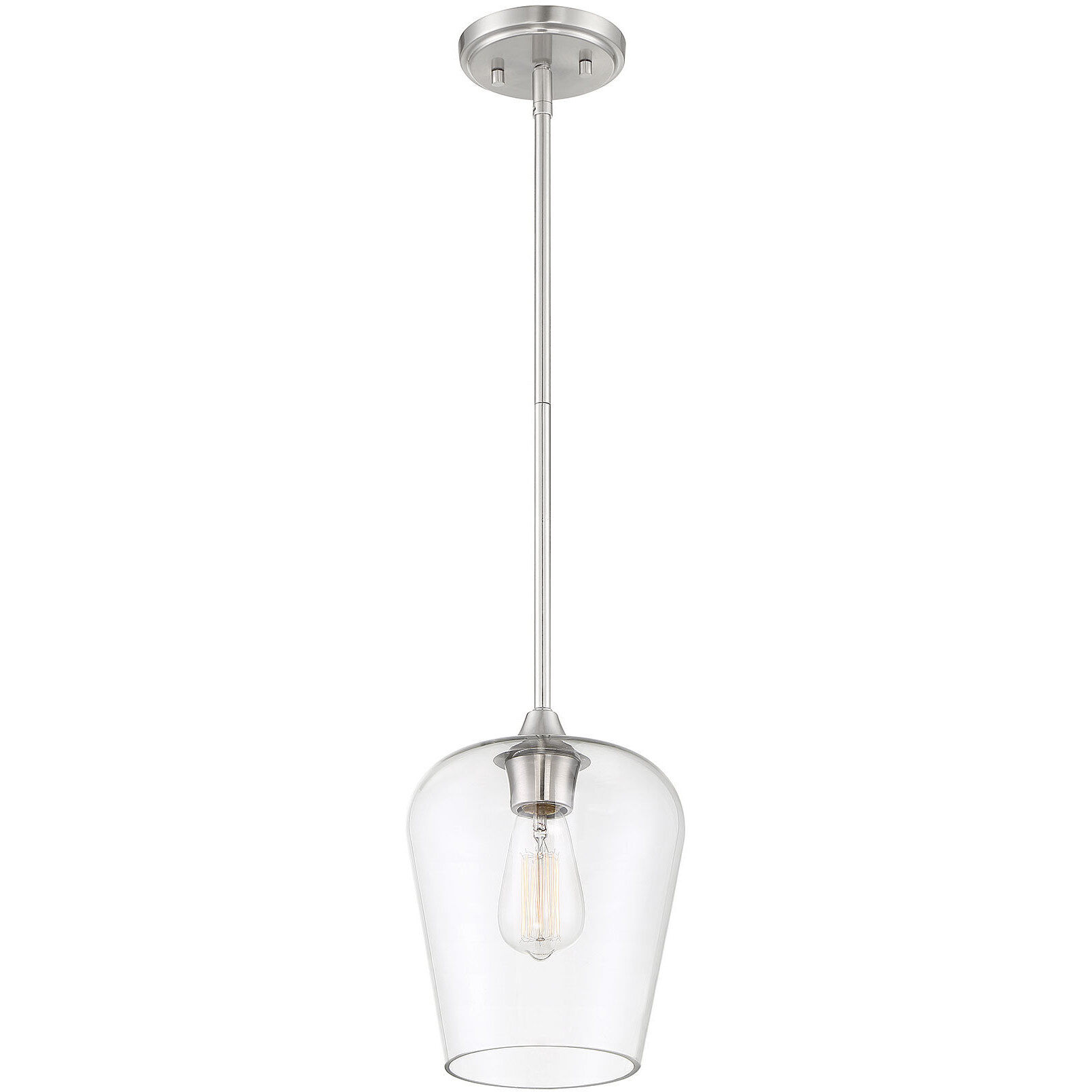 Octave 1 Light 8 inch Satin Nickel Pendant Ceiling Light, Essentials