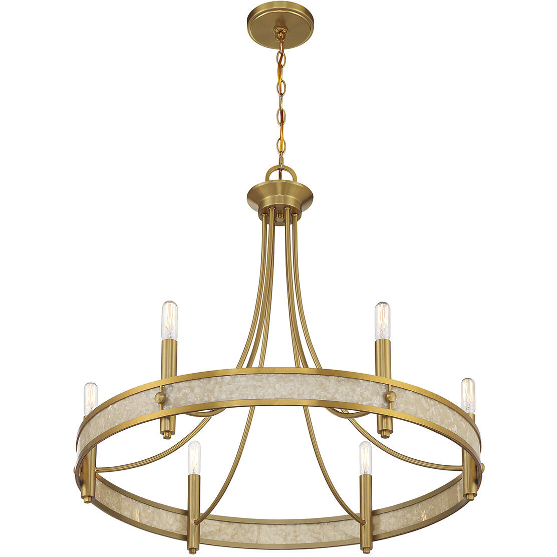 Camden 6 Light 28 inch Warm Brass Chandelier Ceiling Light