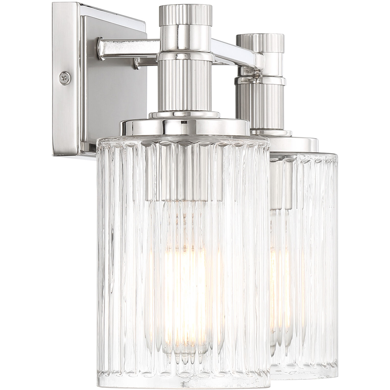 Concord 2 Light 15 inch Silver and Polished Nickel Bathroom Vanity Light Wall Light