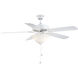 First Value 52 inch White with White and Weathered Patina Blades Ceiling Fan in Frosted Opal
