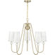 Sheldon 5 Light 32 inch Noble Brass Chandelier Ceiling Light