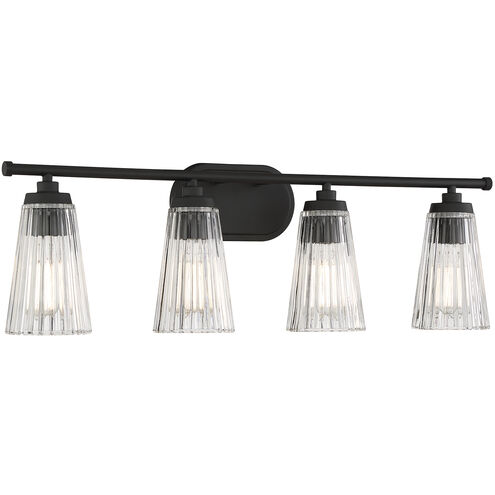 Chantilly 4 Light 30.5 inch Black Bathroom Vanity Light Wall Light, Essentials