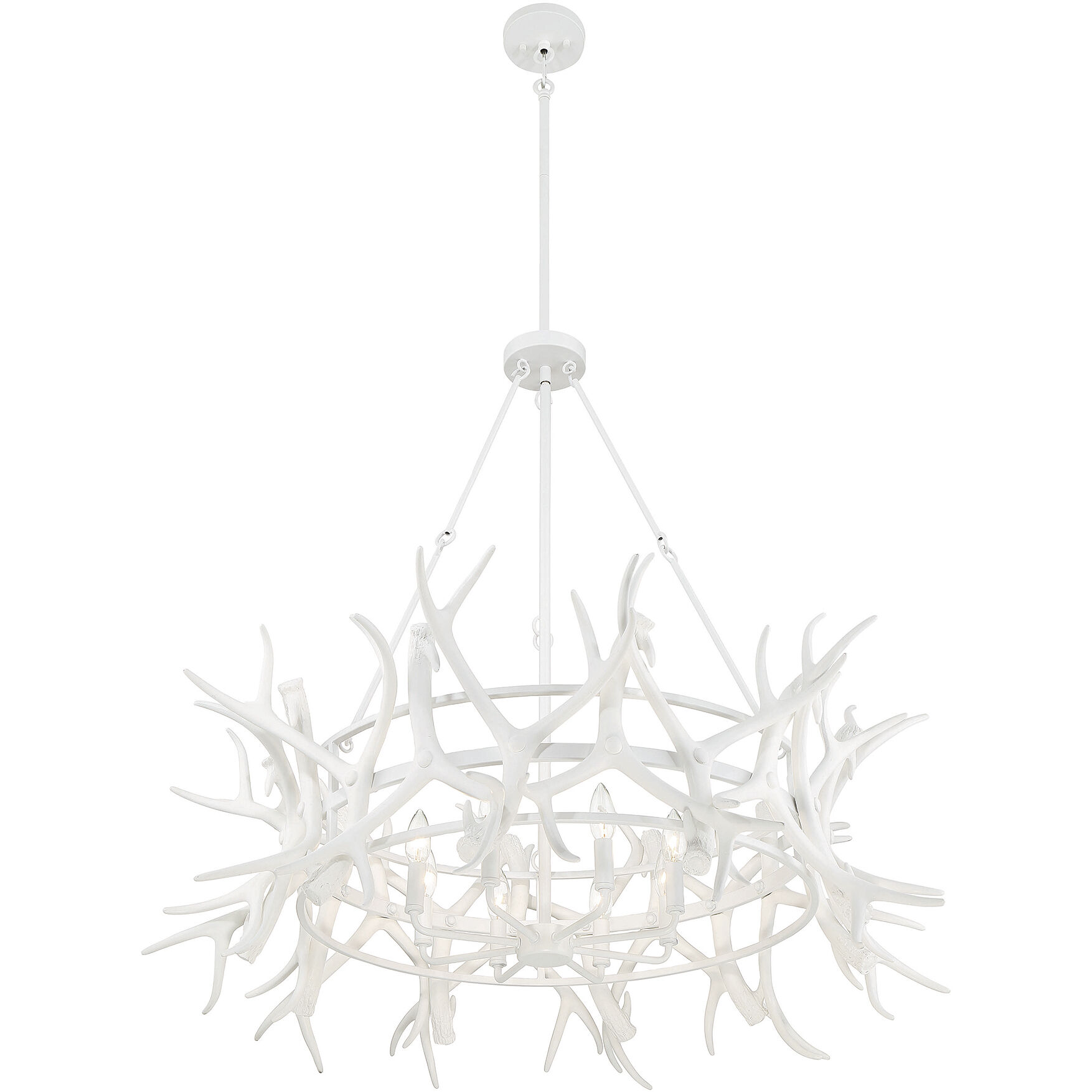 Daniels 8 Light 40 inch Matte White Chandelier Ceiling Light