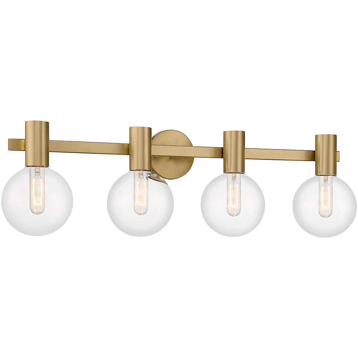 Wright 4 Light 34 inch Warm Brass Bathroom Vanity Light Wall Light