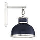 Corning 1 Light 8 inch Navy with Polished Nickel Accents Wall Sconce Wall Light in Navy/Polished Nickel