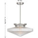 Norwich 1 Light 18 inch Satin Nickel Covertible SemiFlush Ceiling Light