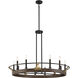 Icarus 10 Light 42 inch Burnished Brass with Walnut Chandelier Ceiling Light, Lighting One