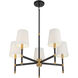 Brody 5 Light 28 inch Black with Warm Brass Accents Chandelier Ceiling Light, Essentials