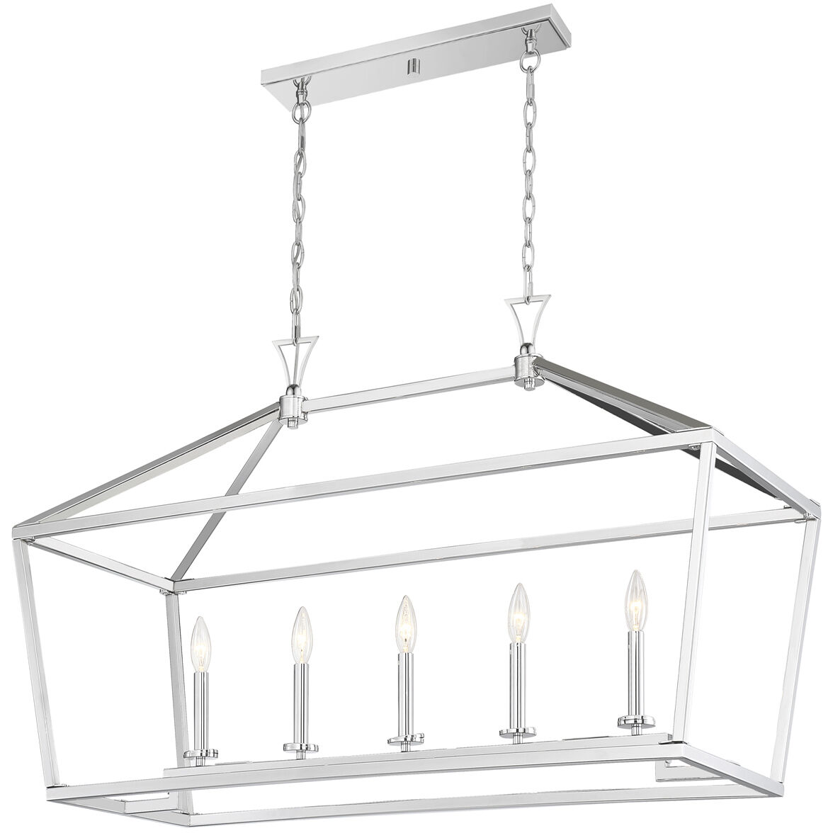 Townsend 5 Light 44 inch Polished Nickel Linear Chandelier Ceiling Light, Essentials