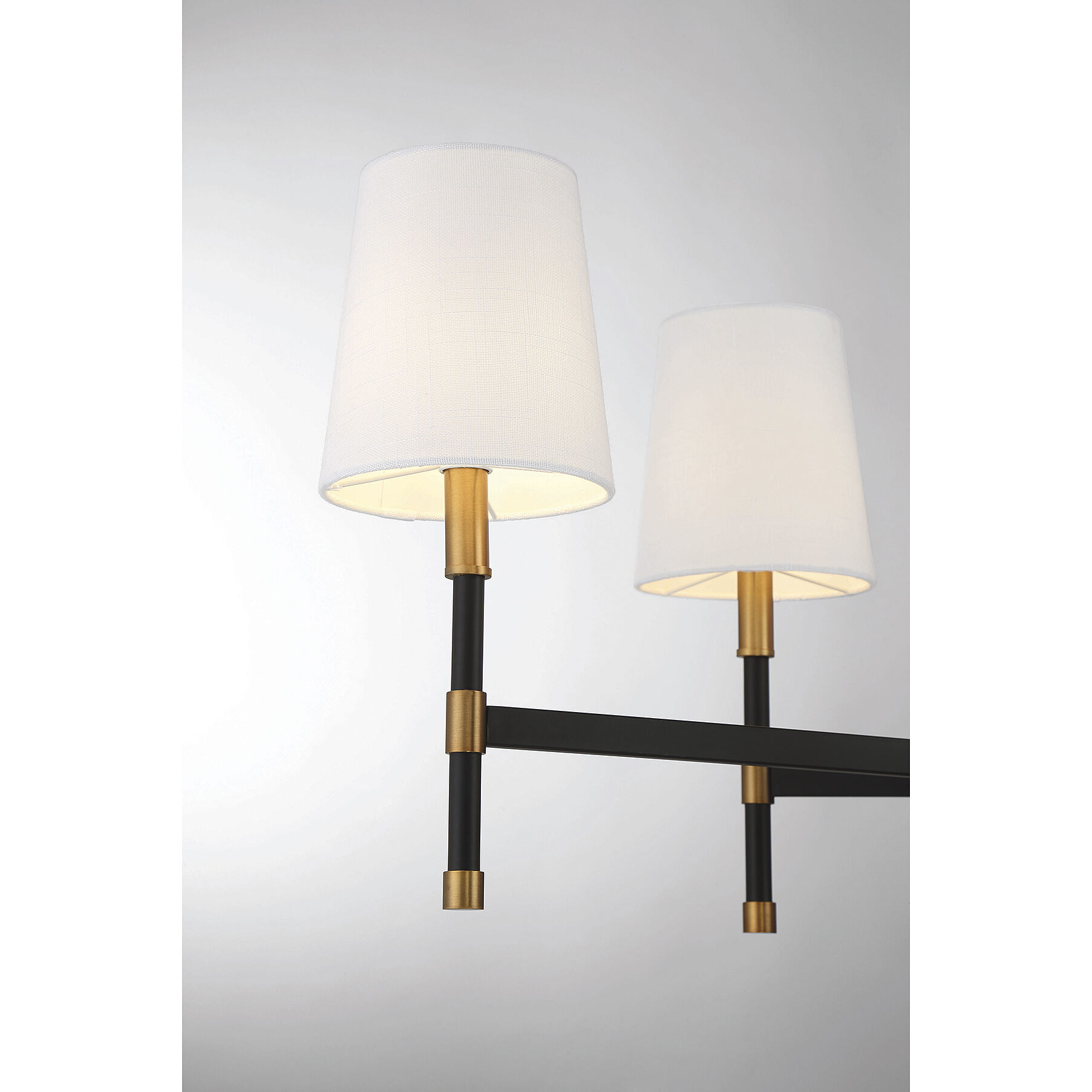 Brody 6 Light 41 inch Black with Warm Brass Accents Linear Chandelier Ceiling Light, Essentials