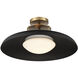 Gavin 1 Light 20 inch Black with Warm Brass Accents Semi-Flush Ceiling Light