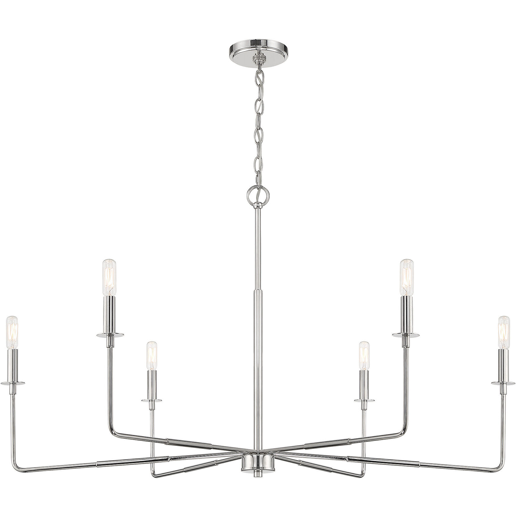 Salerno 6 Light 42 inch Polished Nickel Chandelier Ceiling Light, Essentials