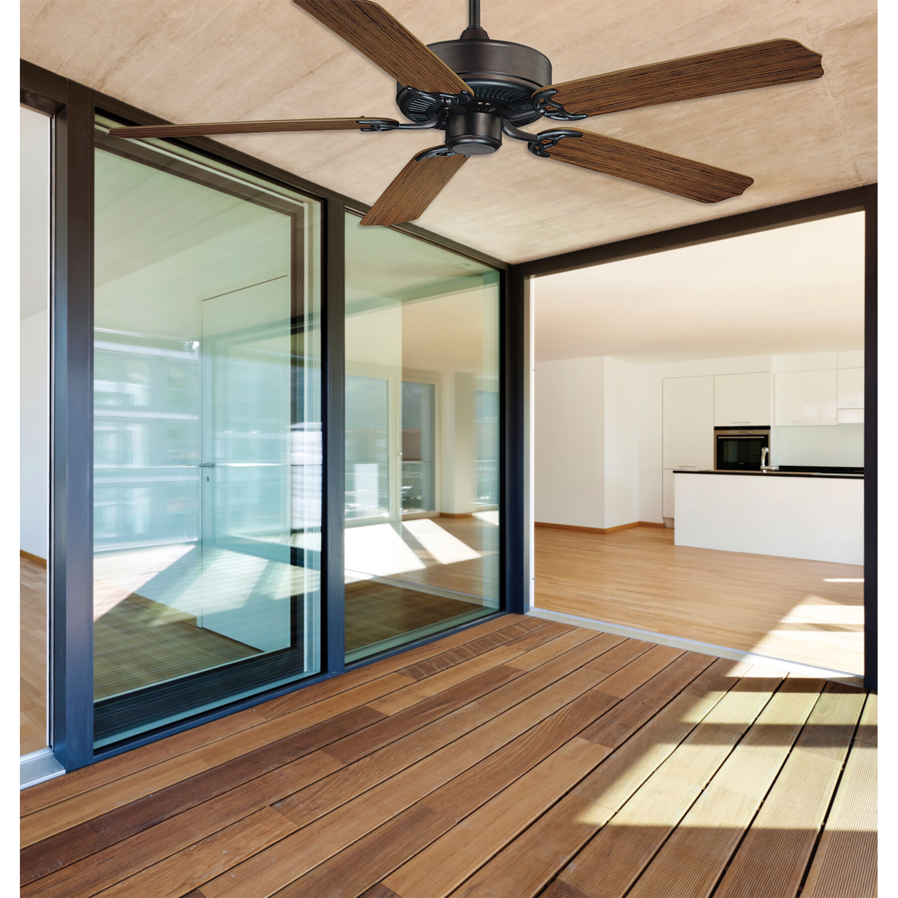 Nomad 52 inch English Bronze with Walnut Blades Ceiling Fan