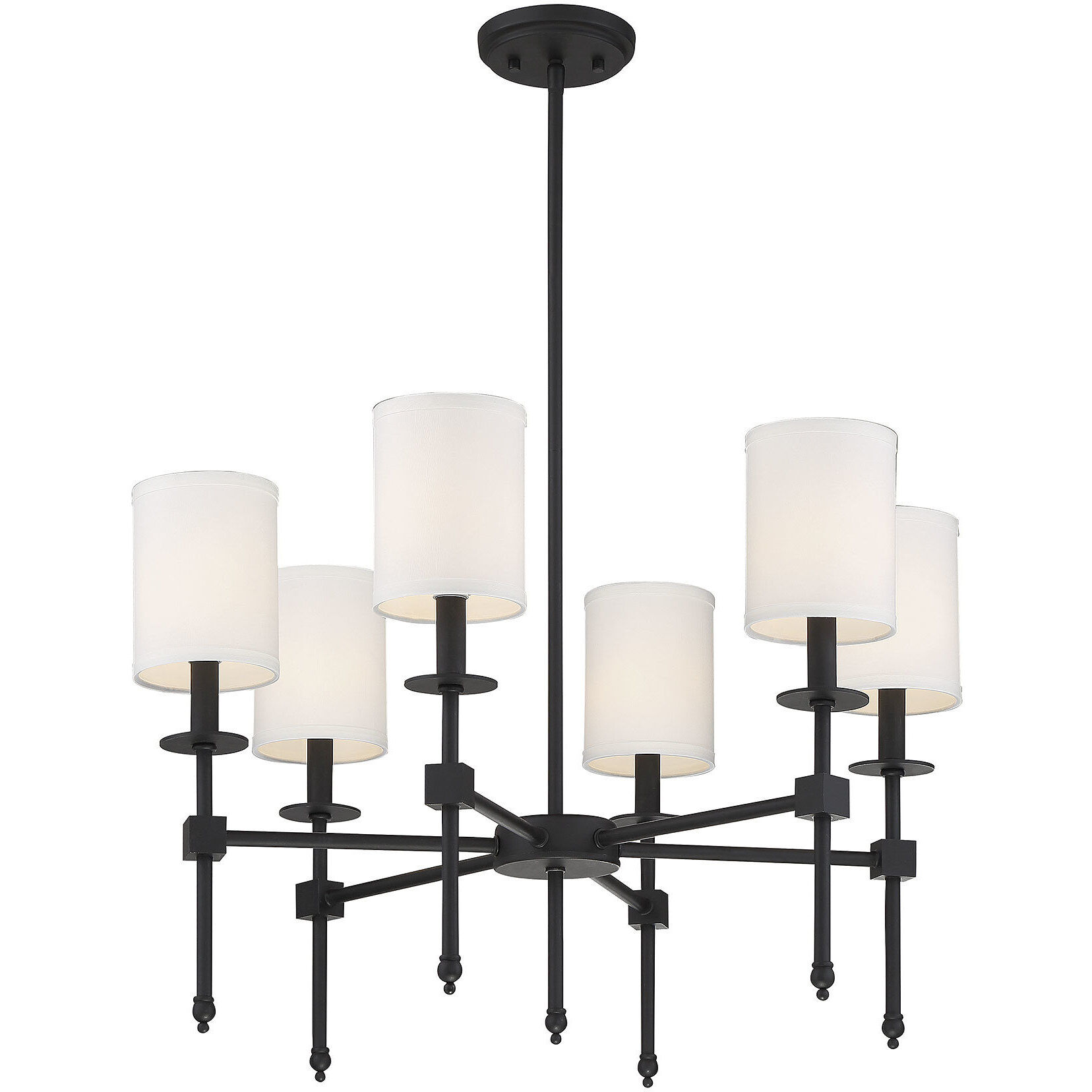 Chatham 6 Light 28 inch Matte Black Chandelier Ceiling Light, Essentials