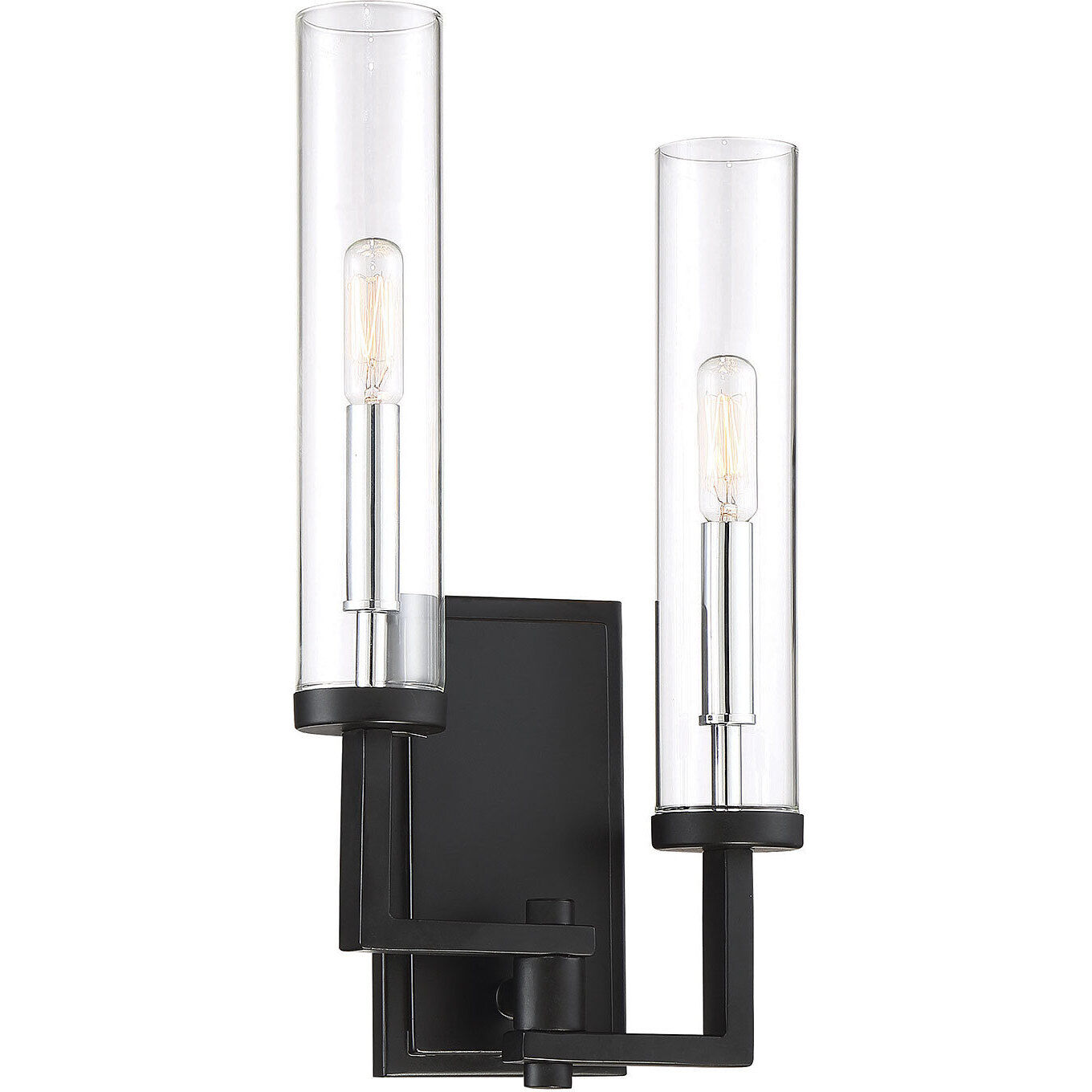 Folsom 6.75 inch 60.00 watt Matte Black with Polished Chrome Accents Adjustable Wall Sconce Wall Light