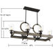 Hartman 6 Light 40 inch Noblewood/Iron Linear Chandelier Ceiling Light