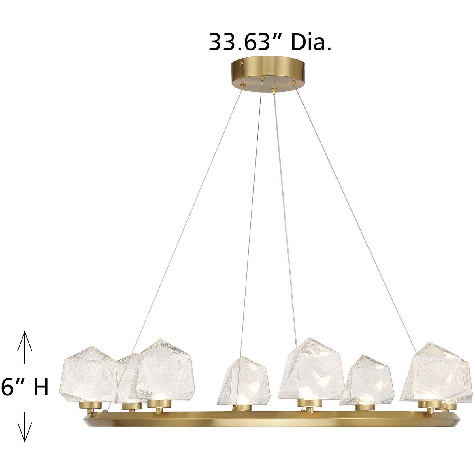 Castello LED 33.63 inch Warm Brass Chandelier Ceiling Light