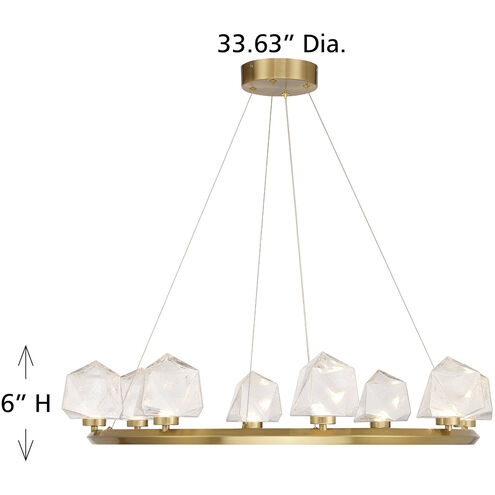 Castello LED 33.63 inch Warm Brass Chandelier Ceiling Light