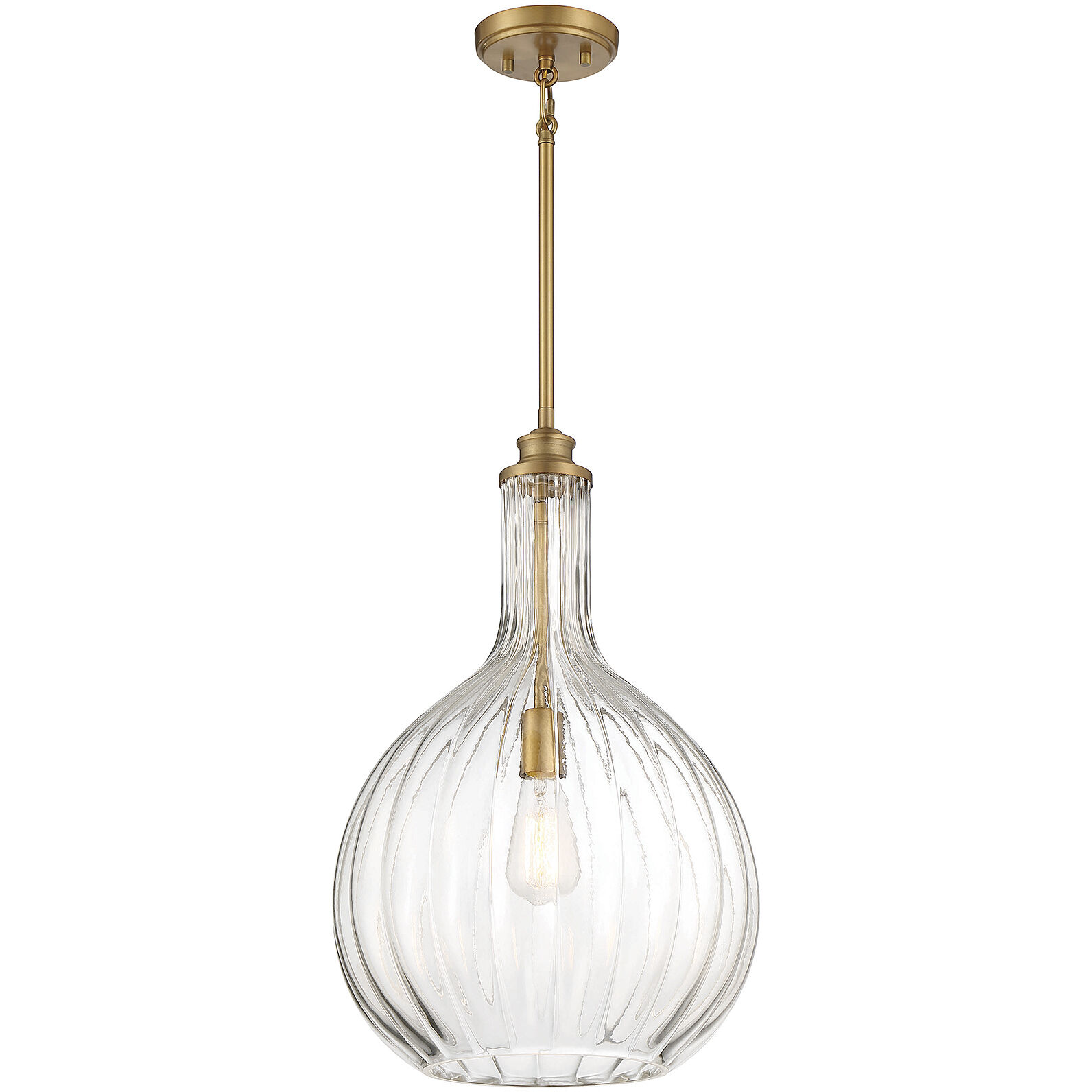 Brandon 1 Light 14 inch Warm Brass Pendant Ceiling Light, Essentials