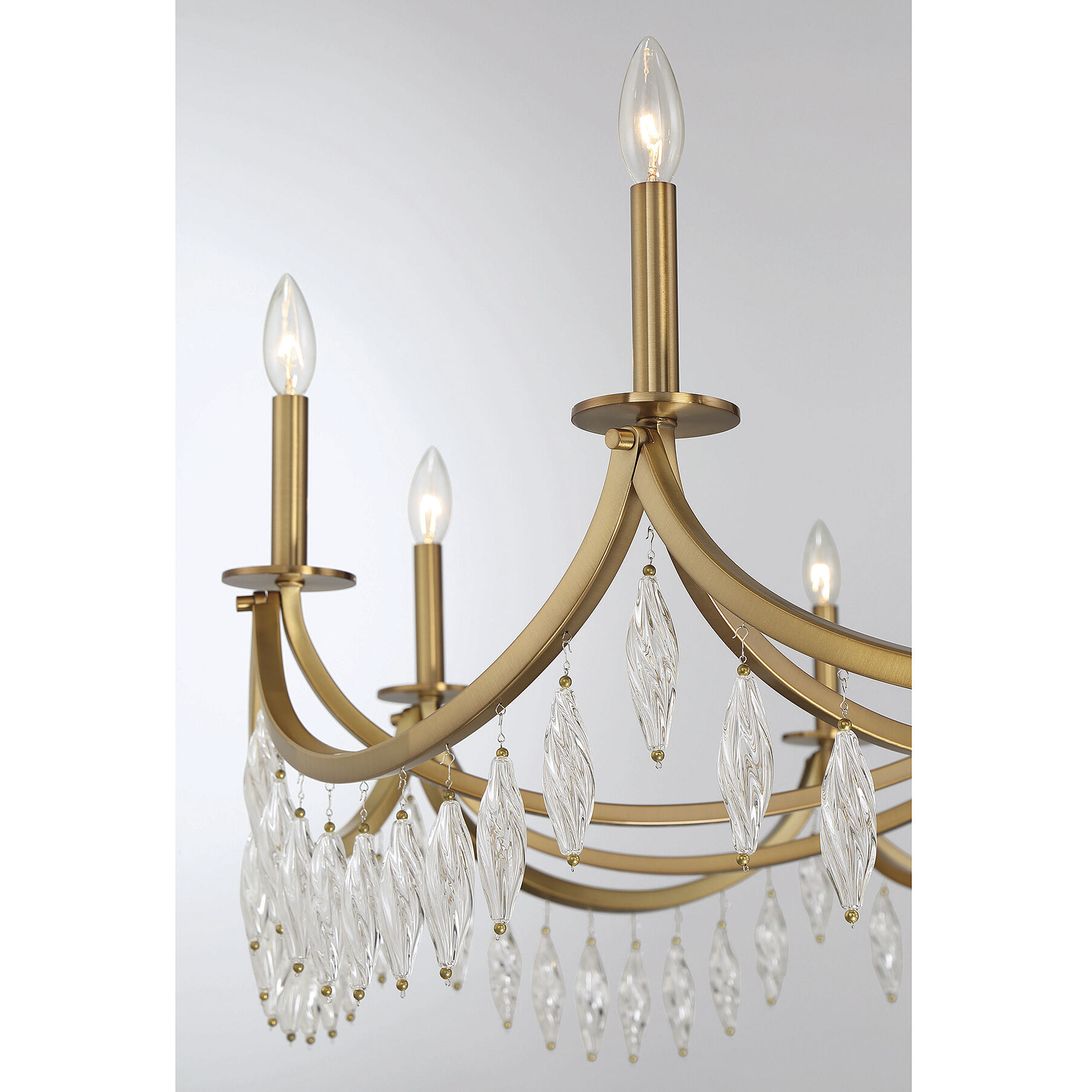 Kameron 10 Light 60 inch Warm Brass Chandelier Ceiling Light