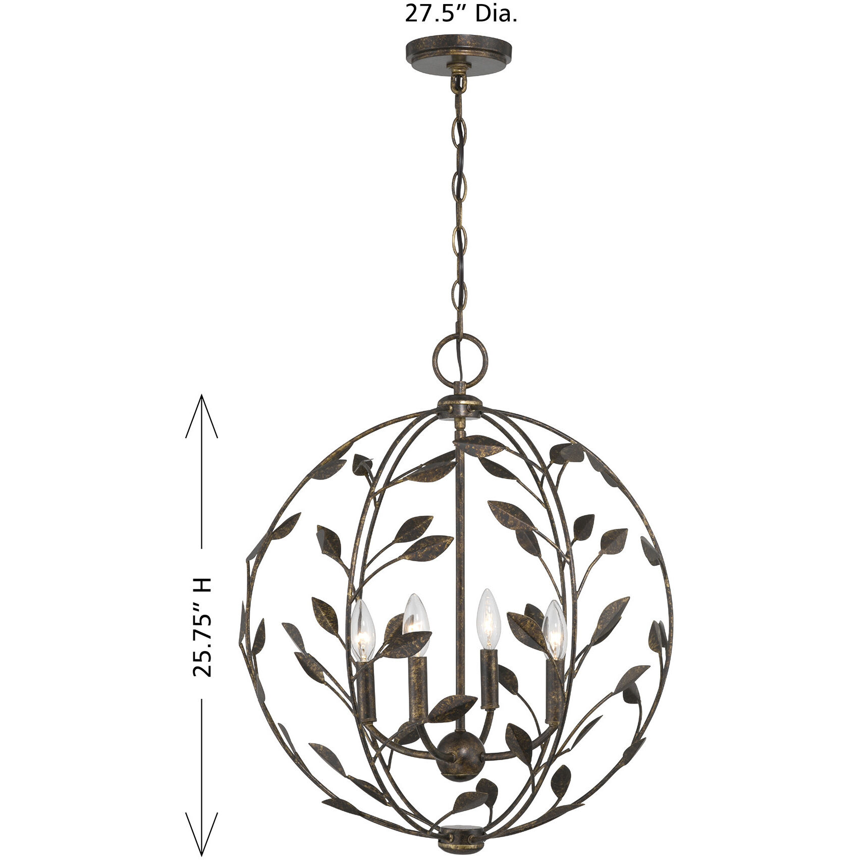 Laska 4 Light 20 inch Enchanted Bronze Pendant Ceiling Light