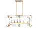 Rotterdam 6 Light 37 inch Warm Brass Linear Chandelier Ceiling Light