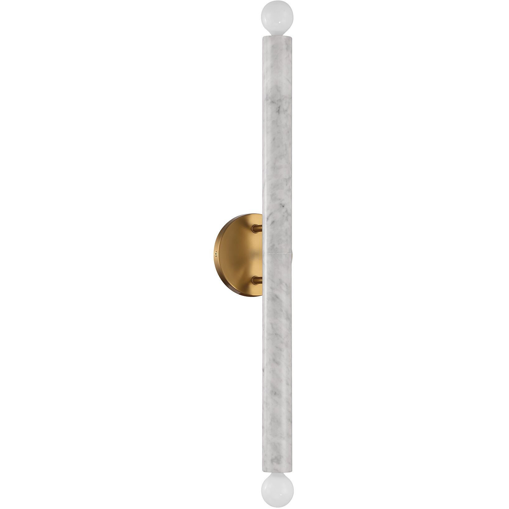 Callaway 2 Light 5 inch White Marble with Warm Brass Wall Sconce Wall Light
