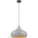 Jade 1 Light 18 inch Black and White Shell Pendant Ceiling Light