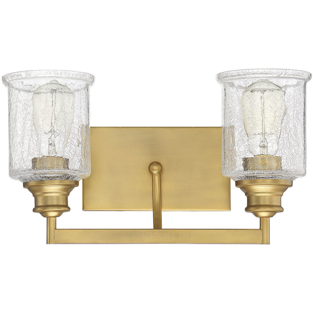 Hampton 2 Light 16 inch Warm Brass Bathroom Vanity Light Wall Light