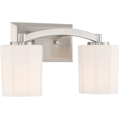 Whitney 2 Light 14 inch Satin Nickel Bathroom Vanity Light Wall Light