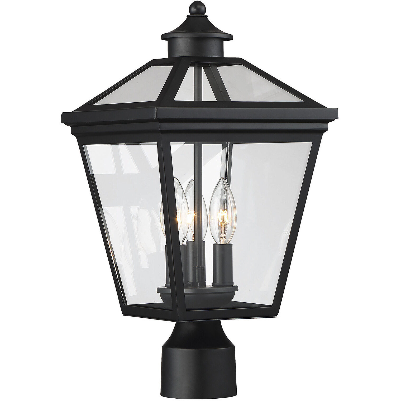 Ellijay 3 Light 17.5 inch Black Outdoor Post Lantern