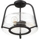 Dash 3 Light 16 inch English Bronze Semi-Flush Ceiling Light